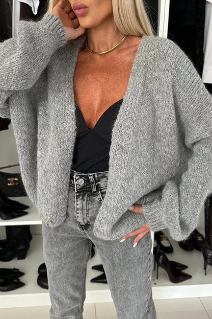 Prendas de abrigo informales de cuello en V para uso diario (4 colores)