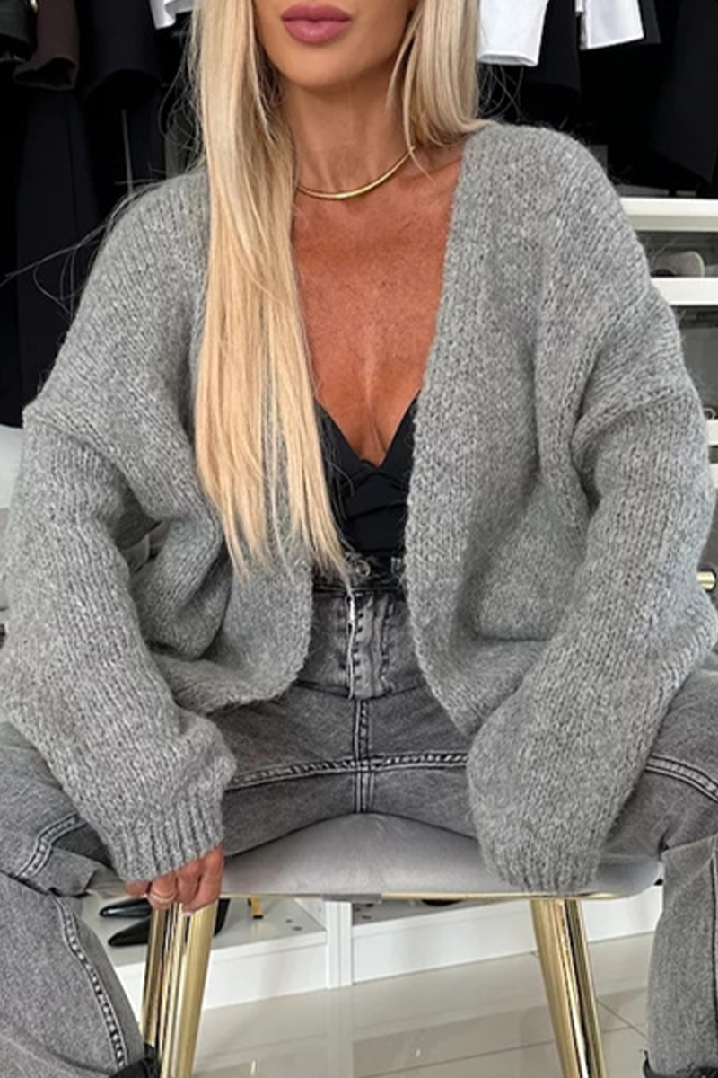 Prendas de abrigo informales de cuello en V para uso diario (4 colores)