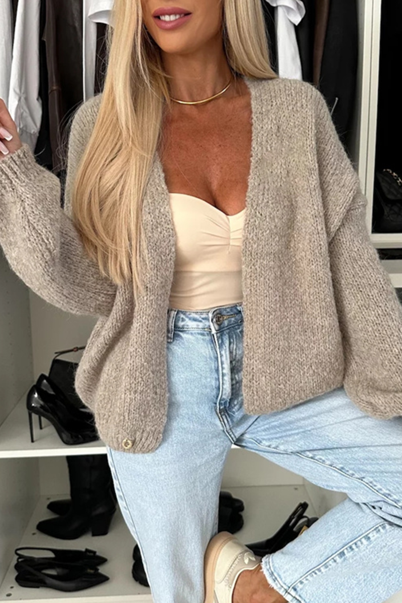 Prendas de abrigo informales de cuello en V para uso diario (4 colores)