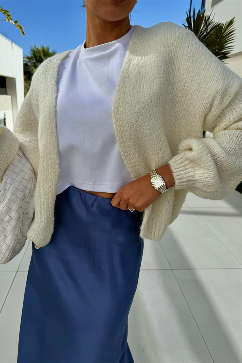 Prendas de abrigo informales con cuello en V y parches de colores sólidos (4 colores)