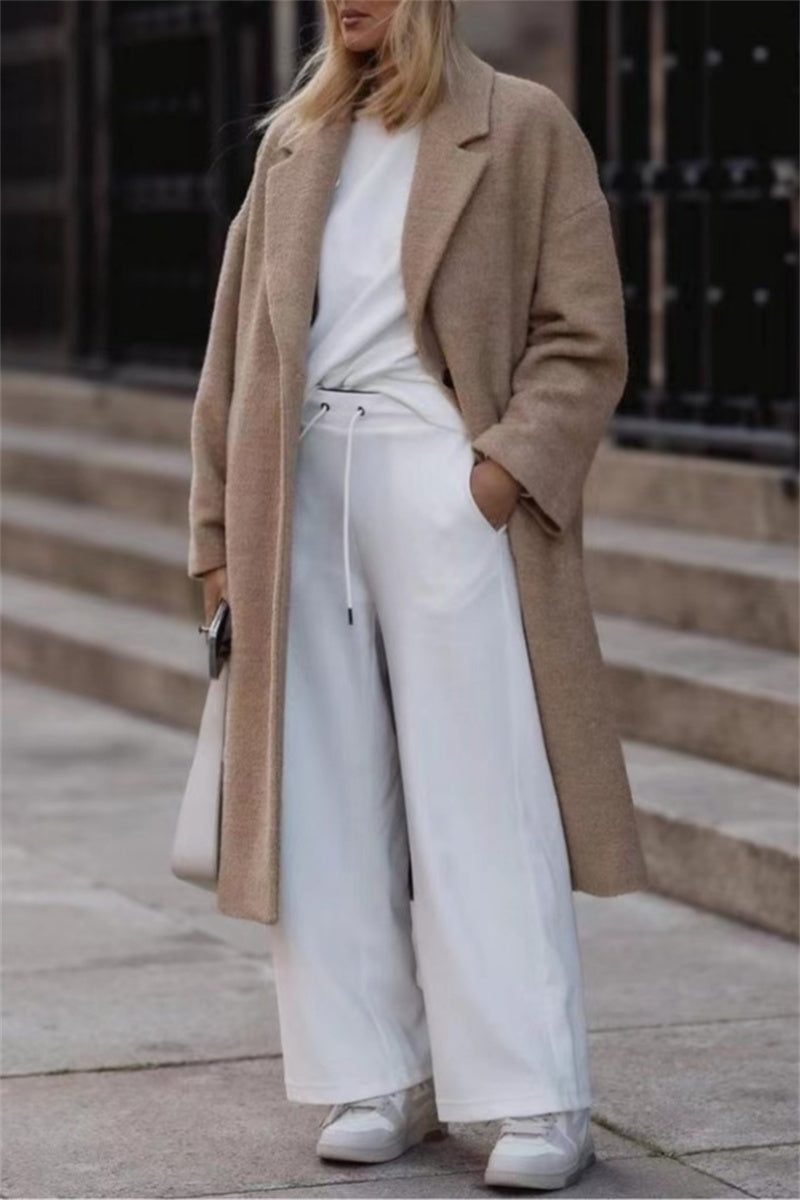 Prendas de abrigo informales con cuello vuelto y botones (4 colores)