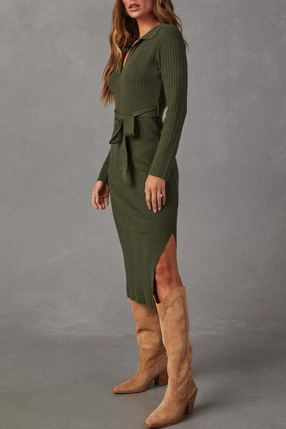 Vestidos casuales con falda cruzada y diseño de tiras con aberturas de patchwork (3 colores)