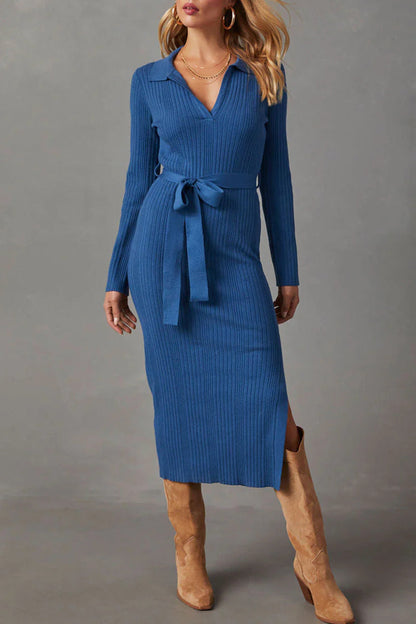 Vestidos casuales con falda cruzada y diseño de tiras con aberturas de patchwork (3 colores)