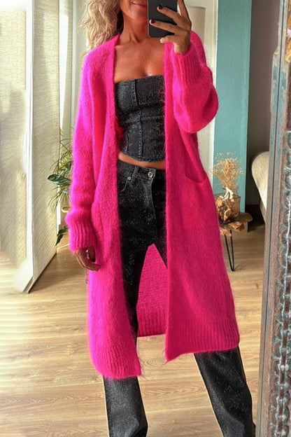 Prendas de abrigo informales con cuello tipo cárdigan de color liso