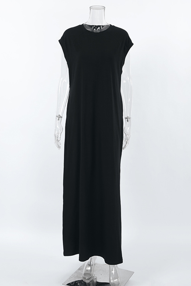 Vestidos casuales de calle con bolsillos y cuello redondo