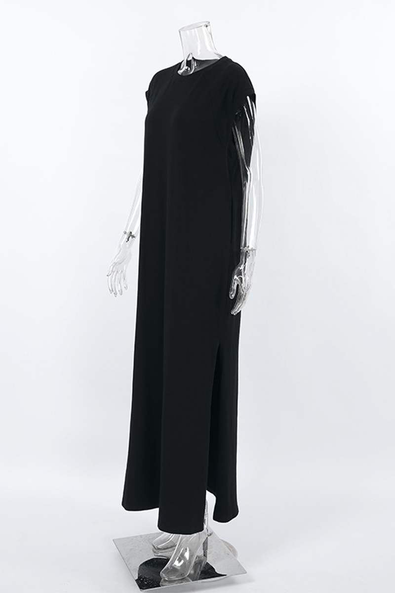 Vestidos casuales de calle con bolsillos y cuello redondo