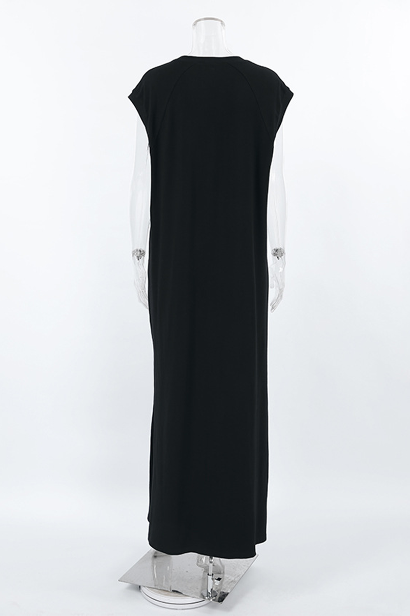 Vestidos casuales de calle con bolsillos y cuello redondo