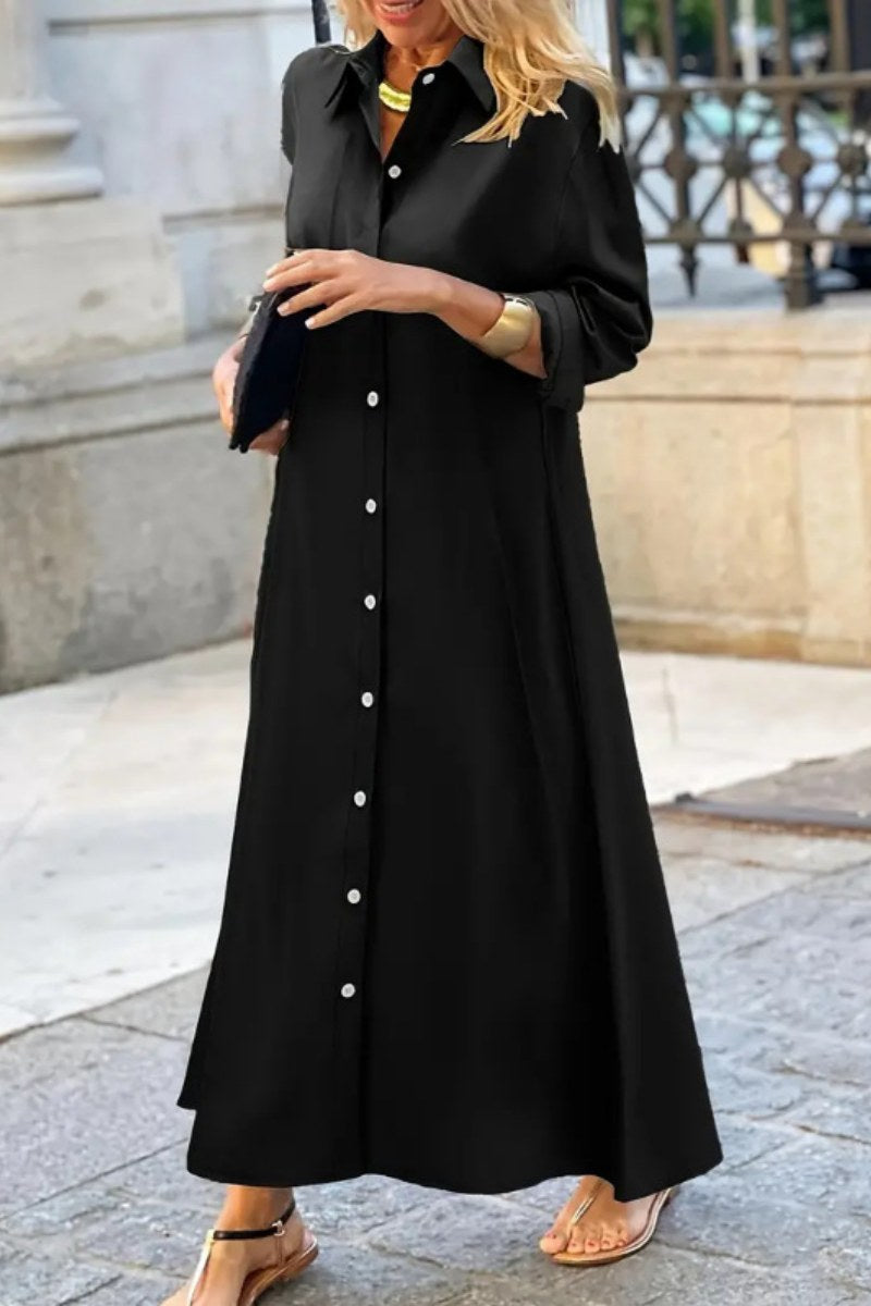 Vestidos camiseros casuales transparentes con cuello vuelto (5 colores)