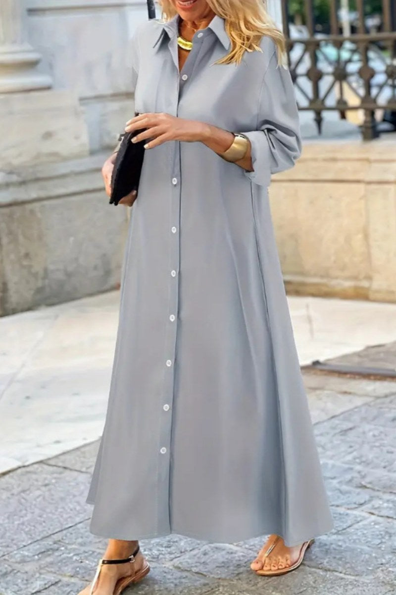 Vestidos camiseros casuales transparentes con cuello vuelto (5 colores)