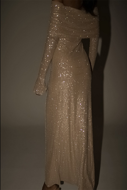 Vestidos de noche sexys con lentejuelas y hombros descubiertos (3 colores)