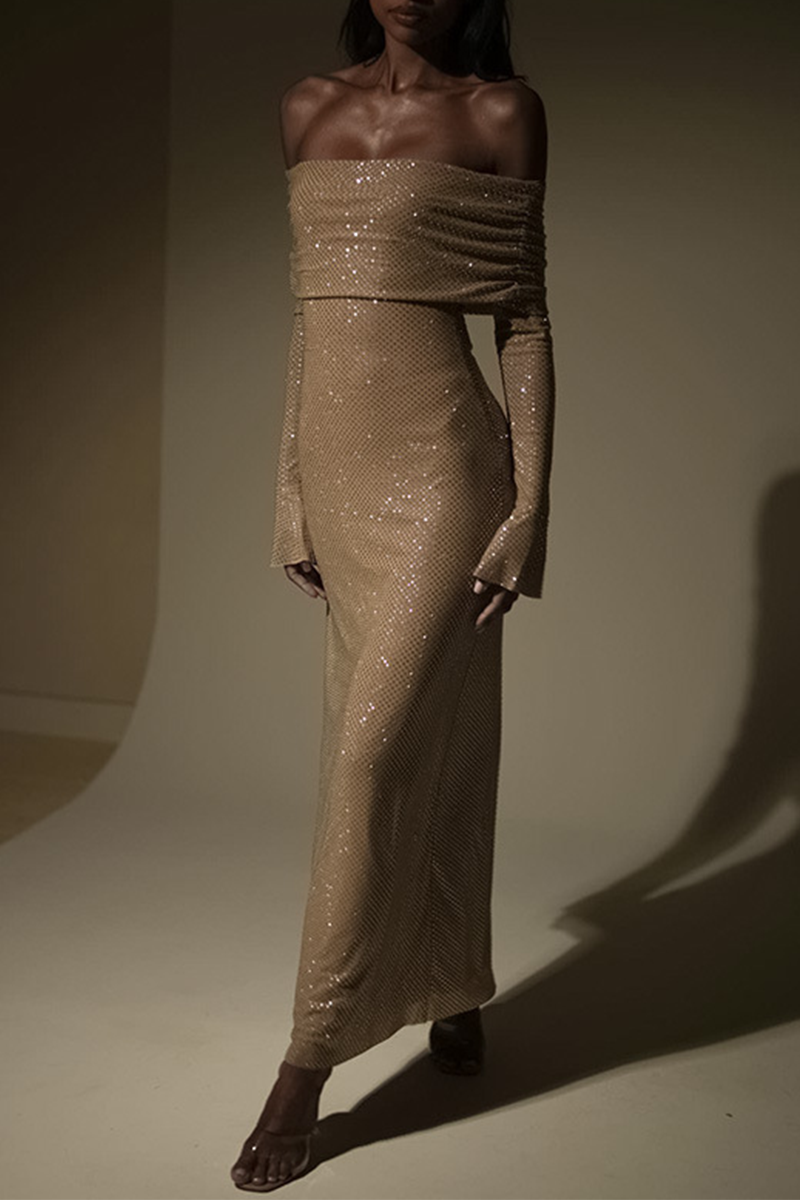 Vestidos de noche sexys con lentejuelas y hombros descubiertos (3 colores)