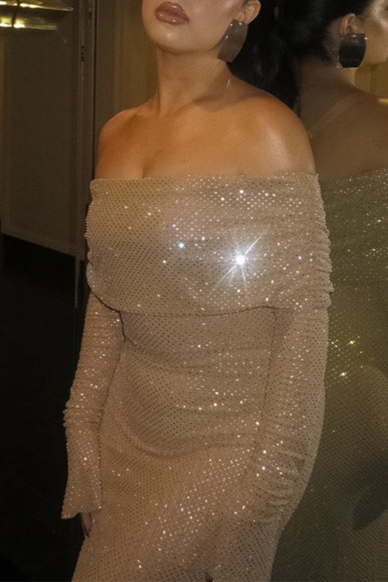 Vestidos de noche sexys con lentejuelas y hombros descubiertos (3 colores)