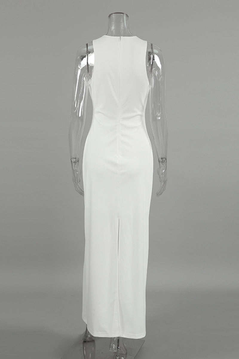 Vestidos casuales diarios sin mangas con cuello redondo