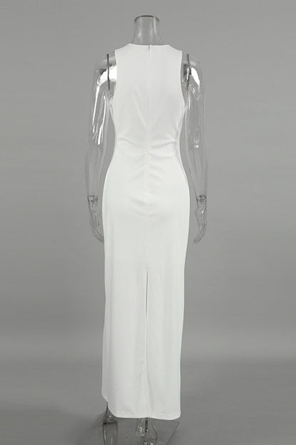 Vestidos casuales diarios sin mangas con cuello redondo