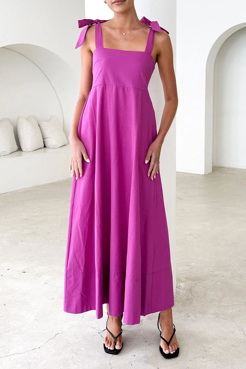 Vestidos casuales de diario con cordones y escote cuadrado (3 colores)