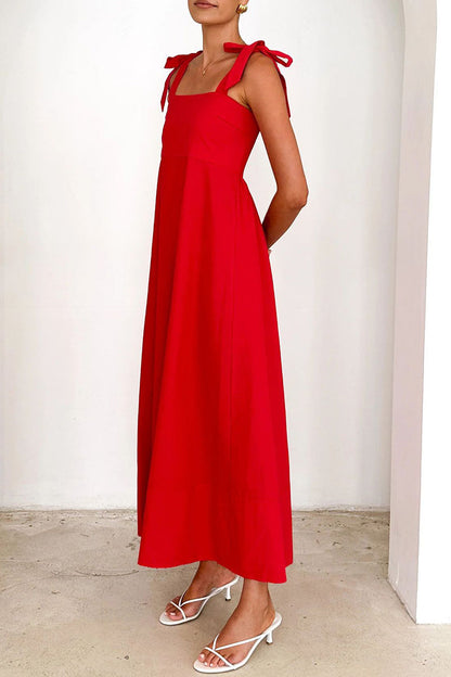 Vestidos casuales de diario con cordones y escote cuadrado (3 colores)