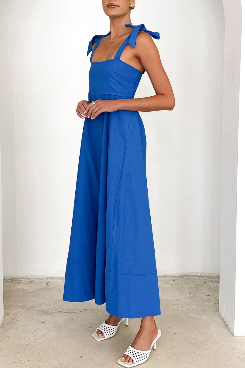 Vestidos casuales de diario con cordones y escote cuadrado (3 colores)