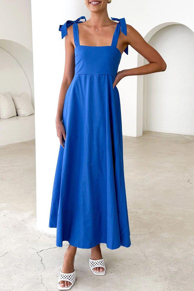 Vestidos casuales de diario con cordones y escote cuadrado (3 colores)