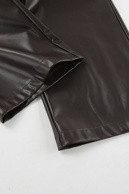 Pantalones casuales de diario con bolsillos, cordones, sueltos, de cintura alta y rectos