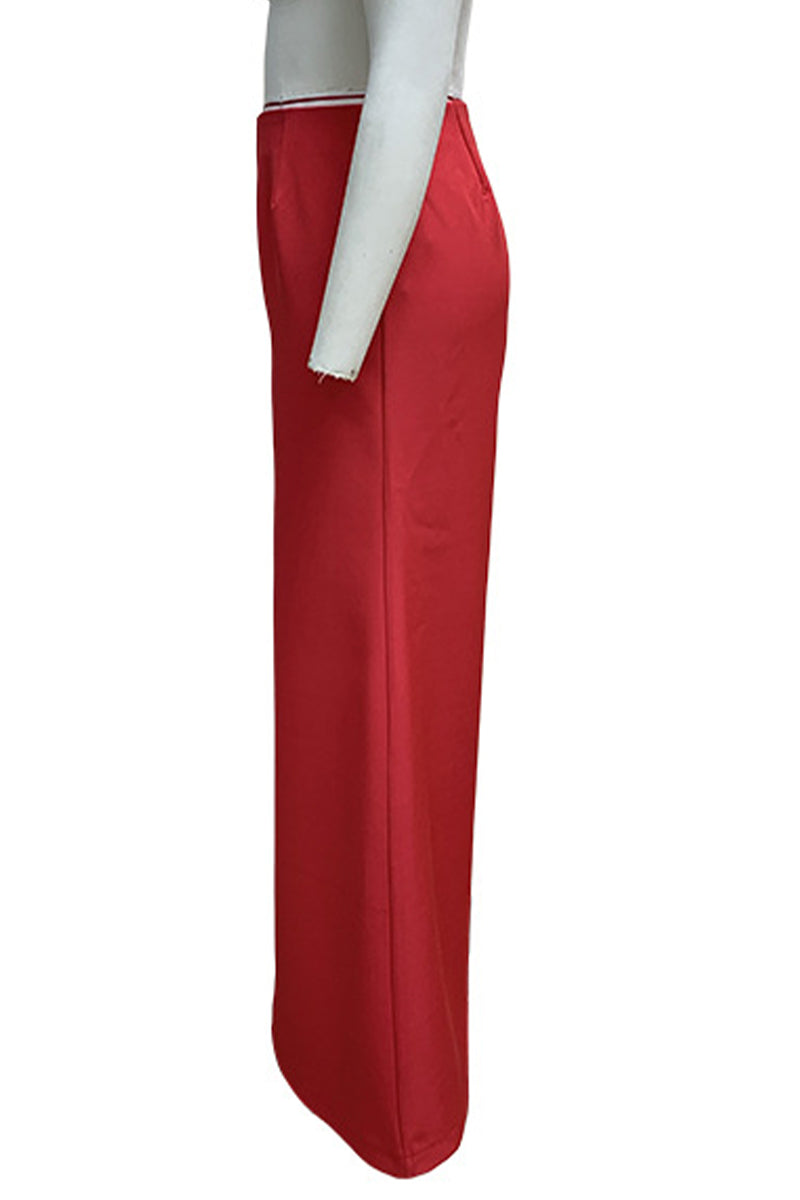 Pantalones casuales de pierna ancha, sueltos, de cintura alta y para uso diario