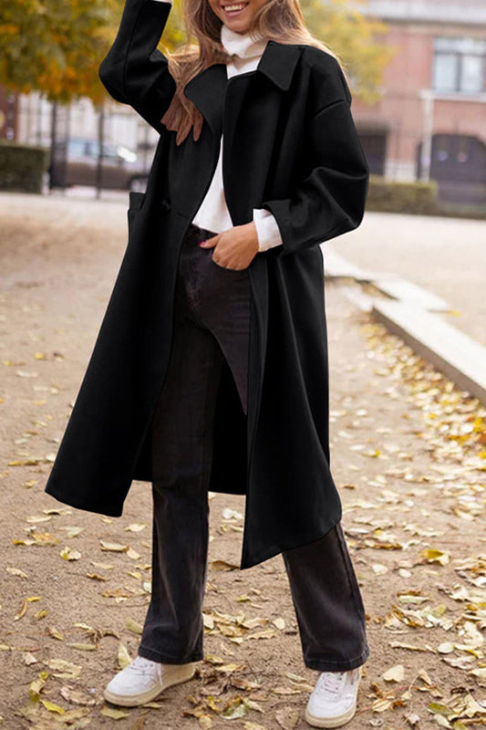 Prendas de abrigo informales de diario con bolsillos, botones y cuello vuelto