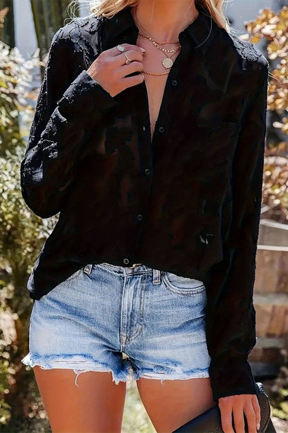 Tops casuales de cuello vuelto con patchwork de jacquard en tallas grandes