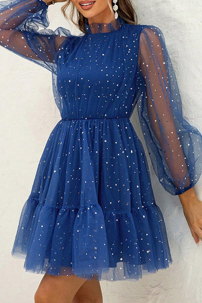 Vestidos de noche elegantes con lentejuelas y cuello redondo (3 colores)