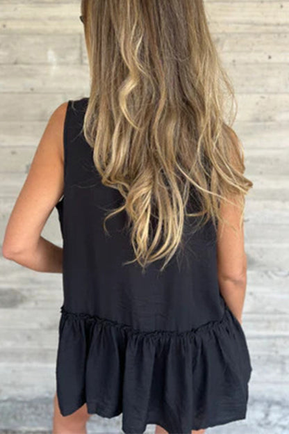 Casual Buttons Pleated Flounce Turndown Collar Blouses(3 Colors)