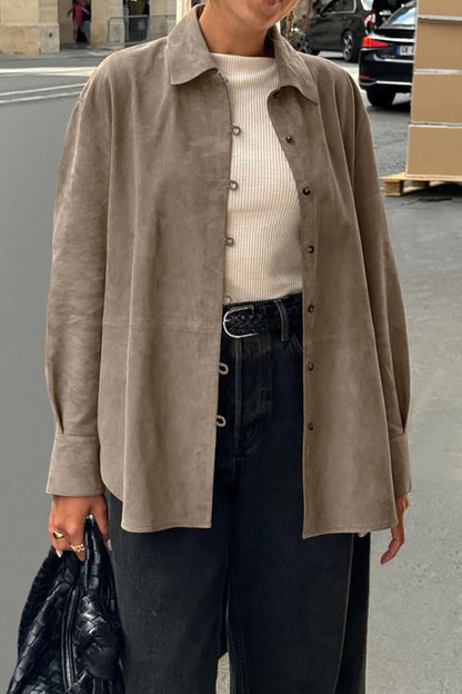 Blusas casuales con botones y cuello vuelto