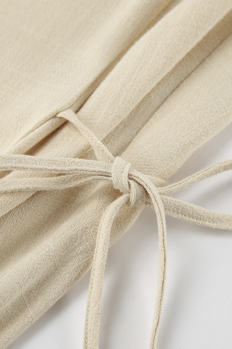 Casual Draw String V Neck Loose Jumpsuits