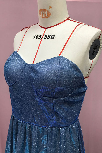 Vestidos de noche sexys sin tirantes con lentejuelas y aberturas