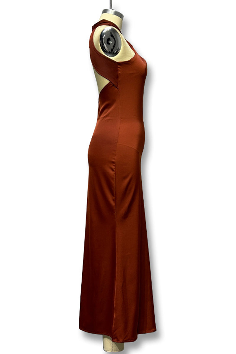 Elegantes vestidos de cola de pez con cuello halter y espalda descubierta