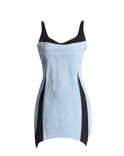 Spliced Hip-hugging Slim Dress