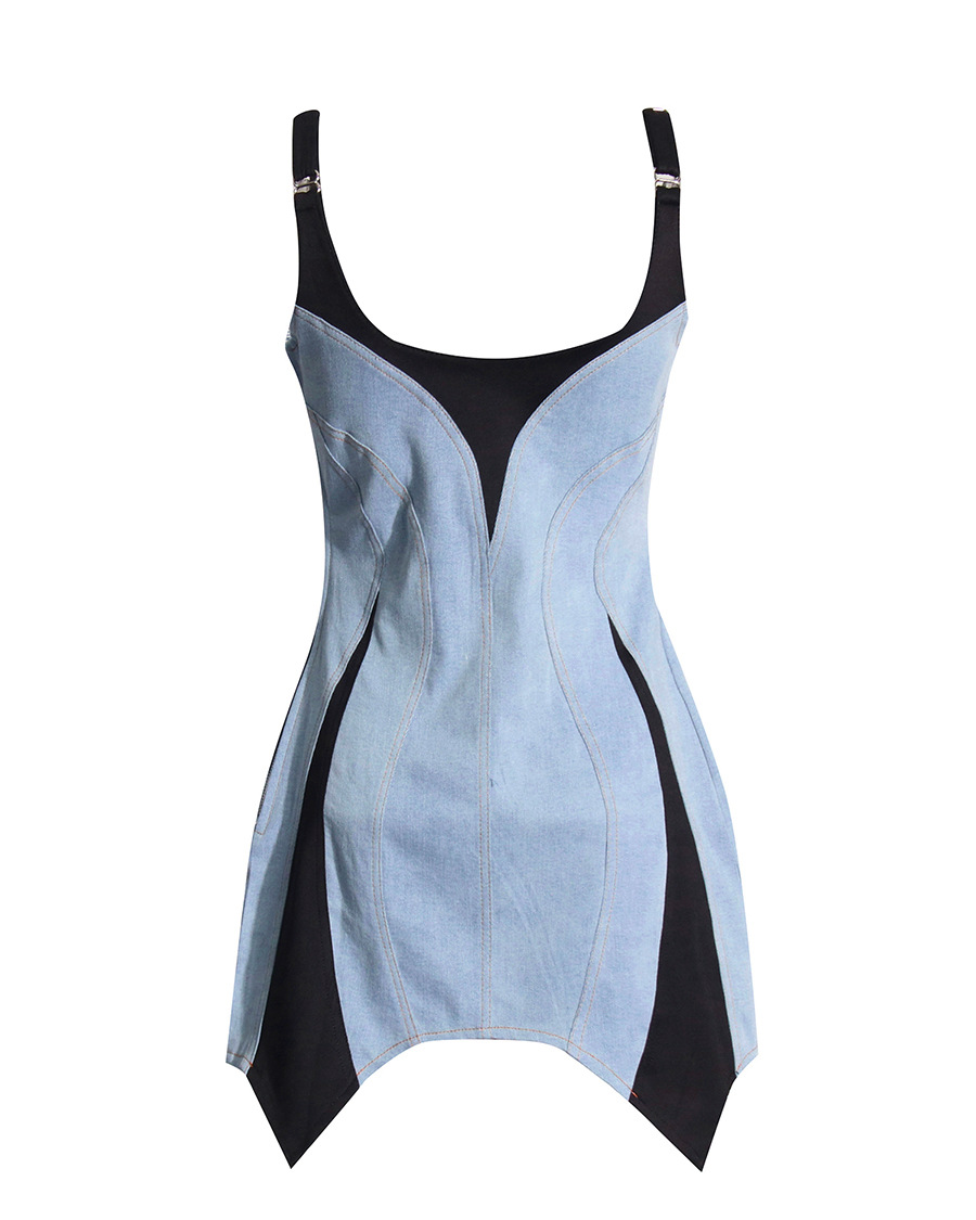 Spliced Hip-hugging Slim Dress