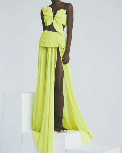 Beach Vacation Solid Color Swimsuit and Skirt