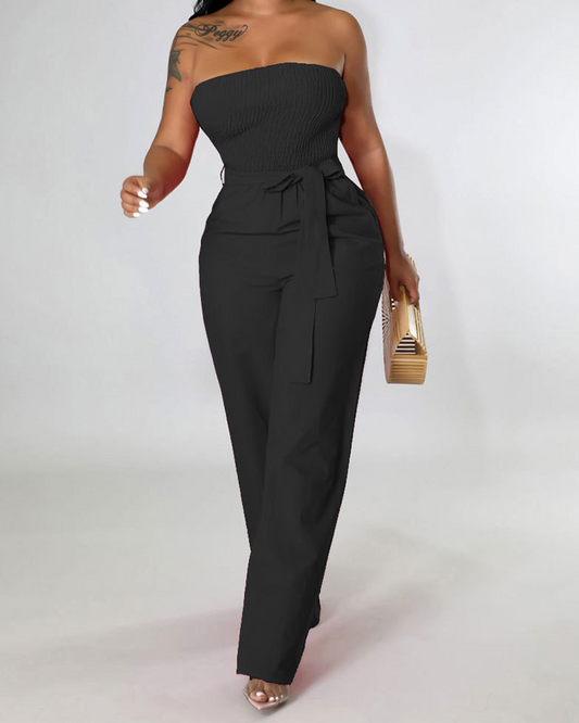 Tube Top High Waist Jumpsuit