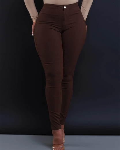 Slim-Fit Mid-Rise Trousers