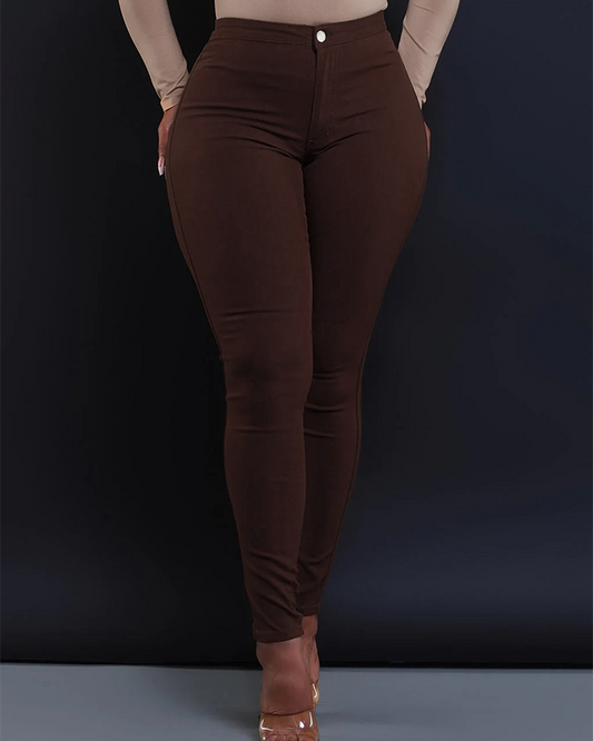 Slim-Fit Mid-Rise Trousers