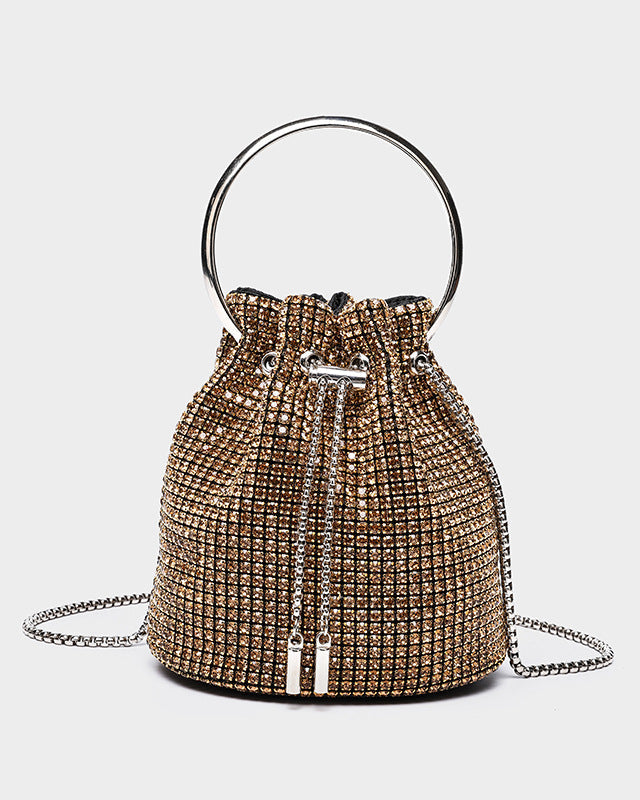 Light Luxury Rhinestone Bucket Bag