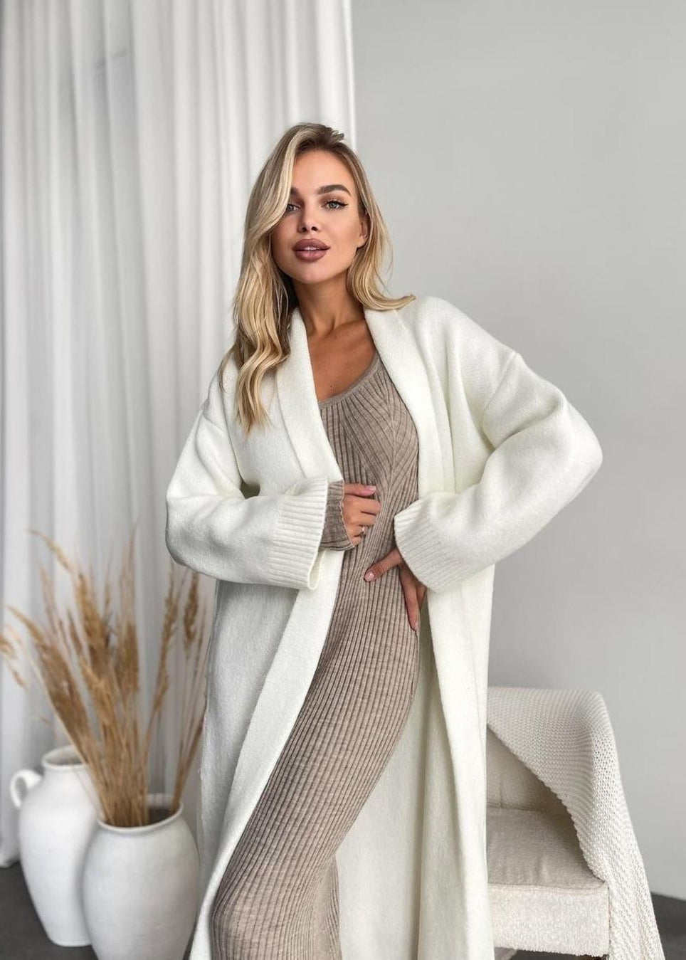 Winterhaven Belted Knit Duster – Longline Open Cardigan