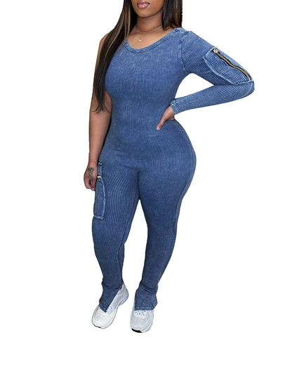 High Elastic Irregular Slim Fit Jumpsuit