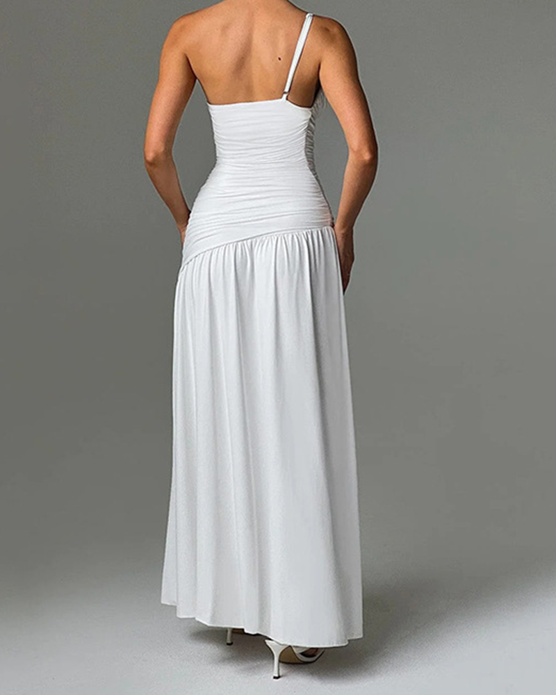 Off-Shoulder Slit Dress