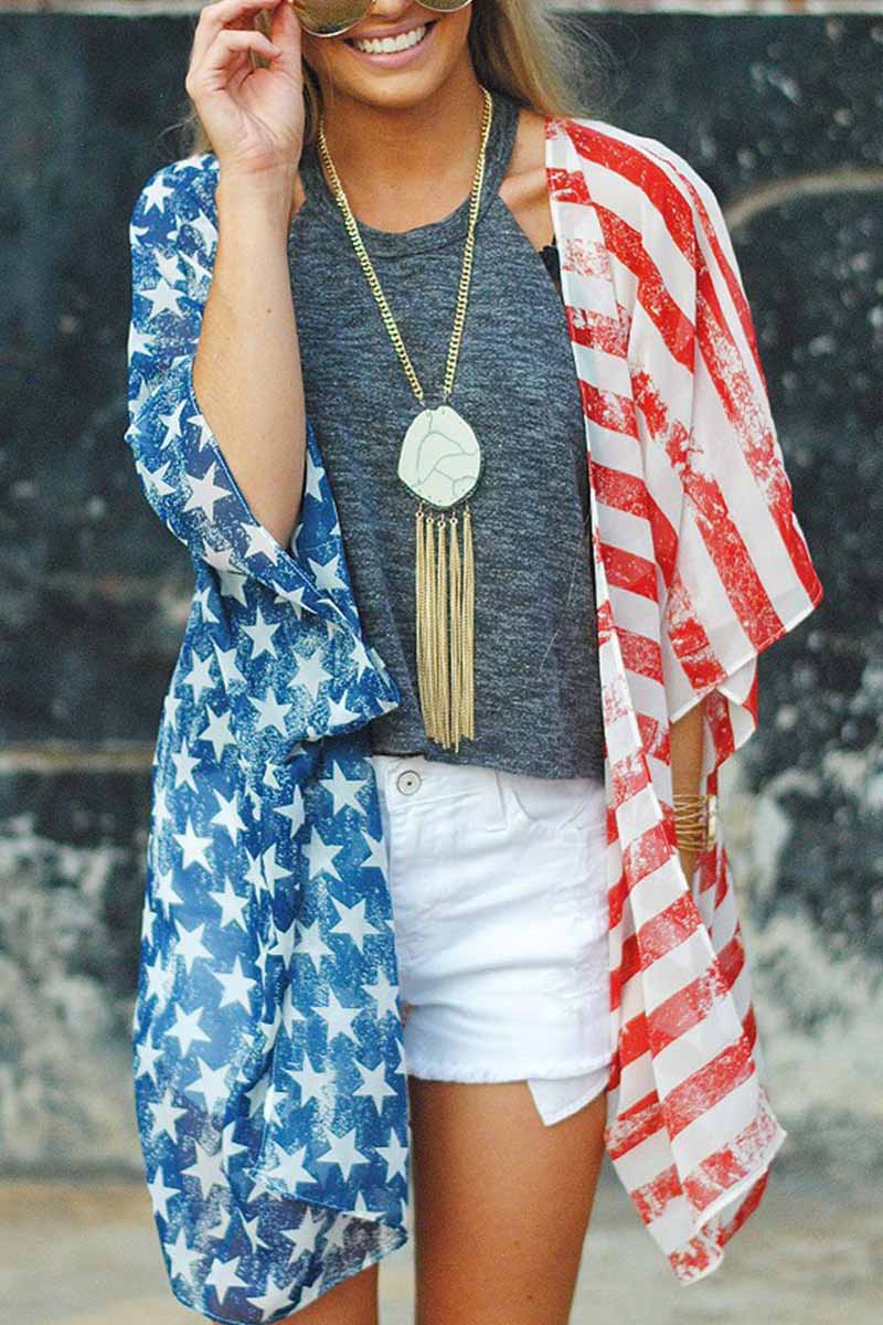 Spring And Autumn Thin Printed Cardigan