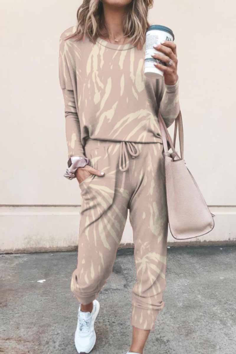 Tie-dye Long Sleeve Casual Home Wear