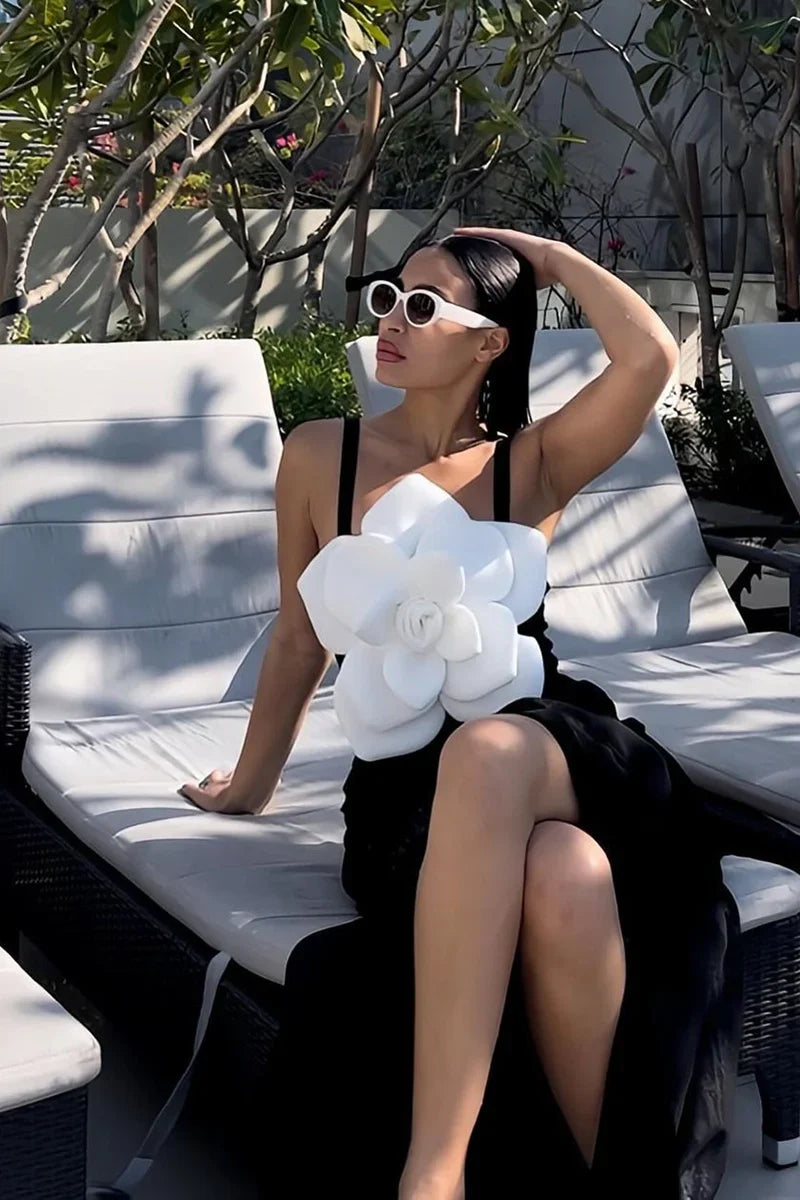 Floral Accent One-Piece Swimsuit Set