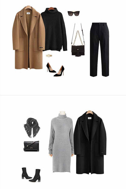 Loose Thick Solid Color Coat