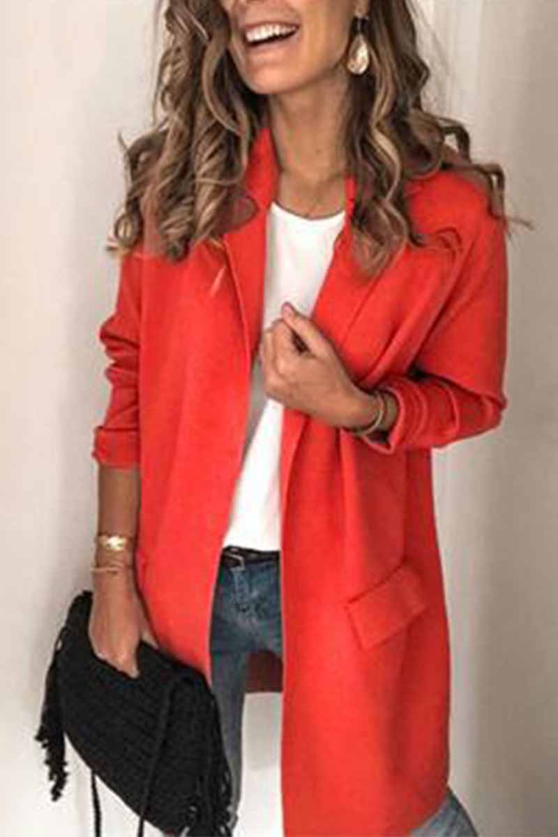 Casual Solid Color Long Sleeve blazer(6 Colors)
