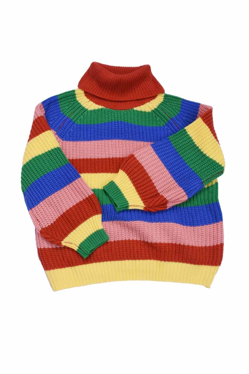 Rainbow Striped Loose-knit Sweater