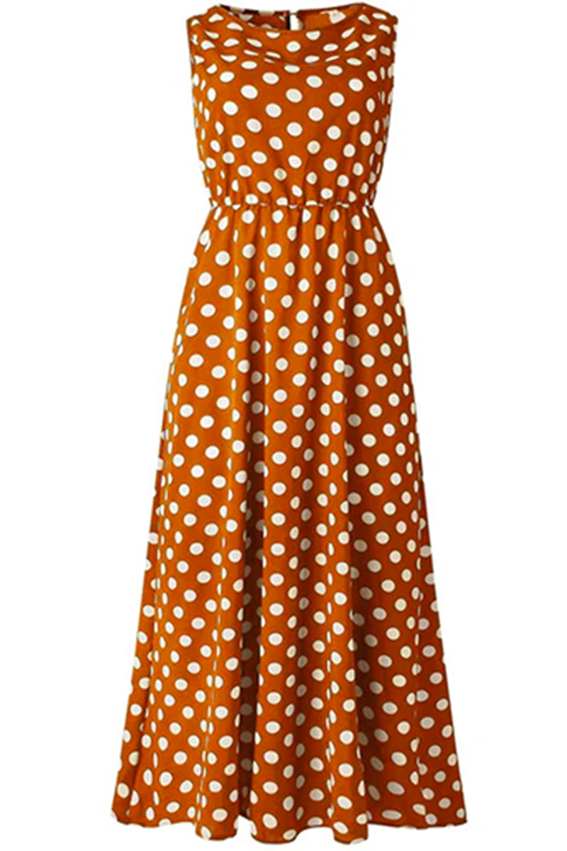 Polka Dot Round Neck Dress (5 Colors)
