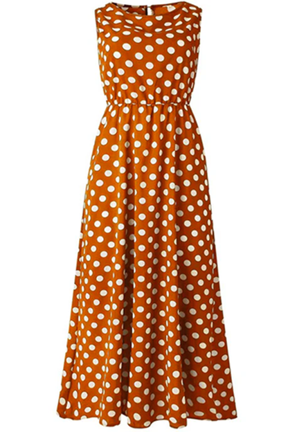 Polka Dot Round Neck Dress (5 Colors)